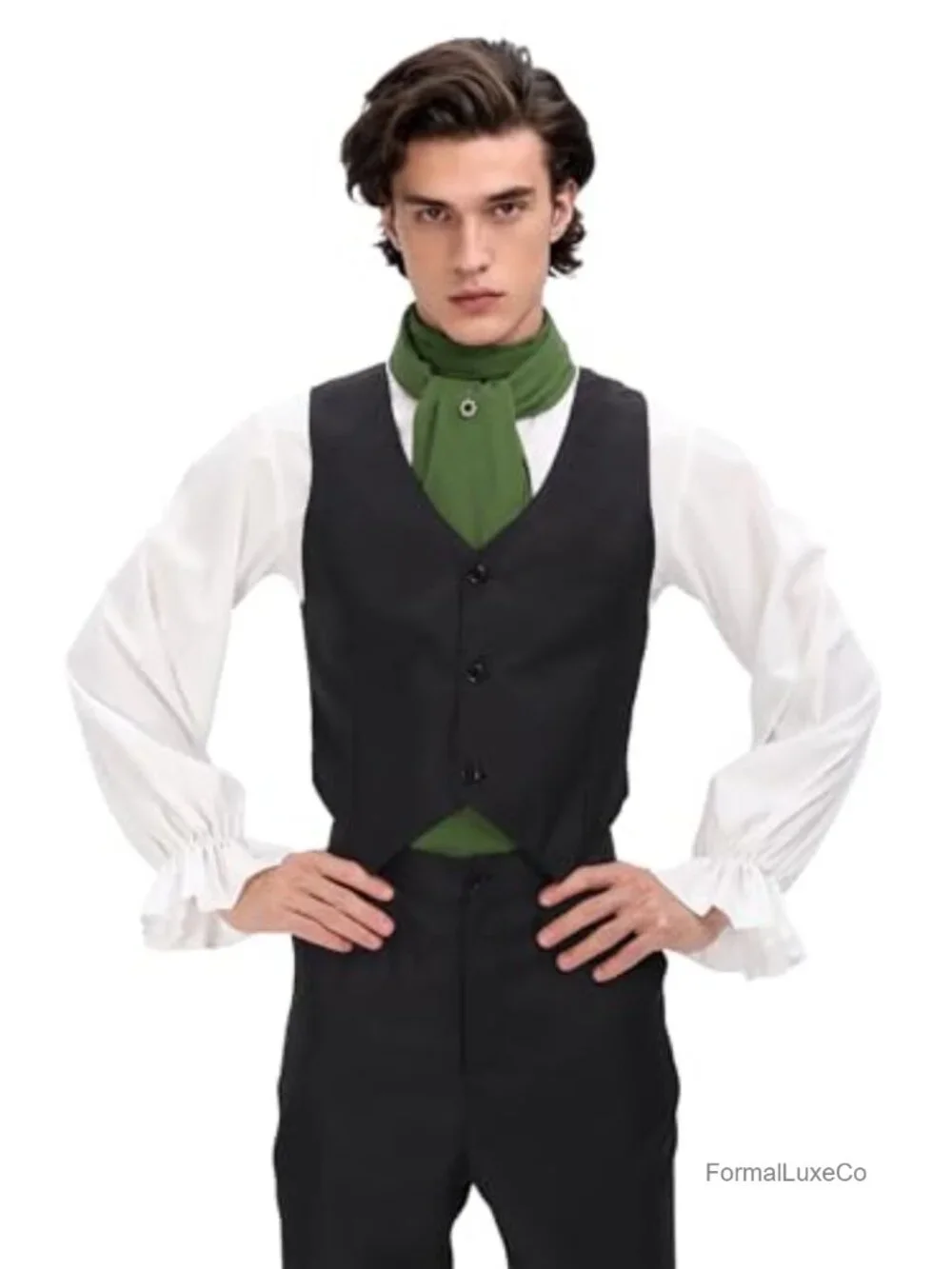 Renaissance Cravat Vintage Scarf Neck Wear Wedding Necktie Polyester